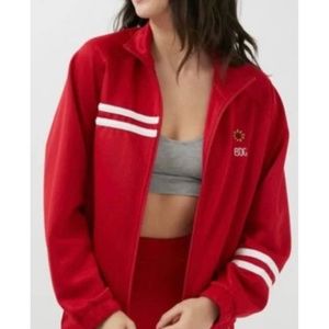 NWOT BDG Urban Outfitters Elle Claudia Red Track Zip Up Jacket